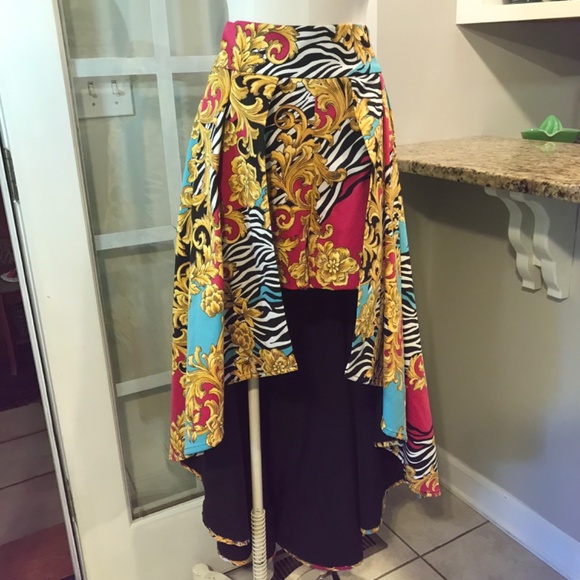 NWT stunning fleur-de-lis ⚜️ animal print overlay maxi skirt - Picture 3 of 15